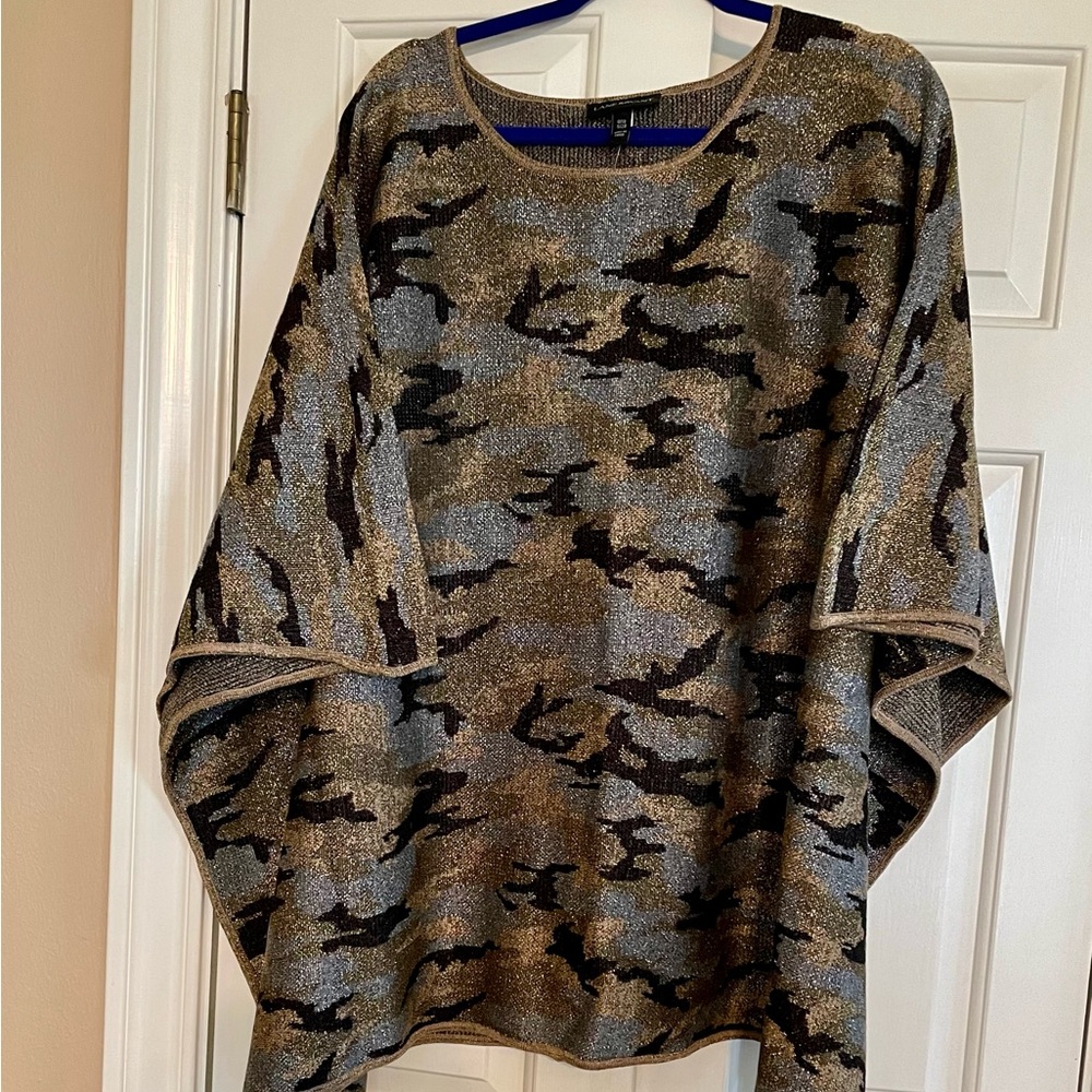 Lane Bryant Metallic Camo Poncho